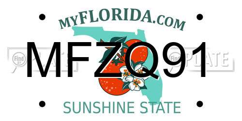 MFZQ91 Florida License Plate