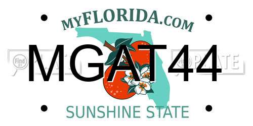 MGAT44 Florida License Plate