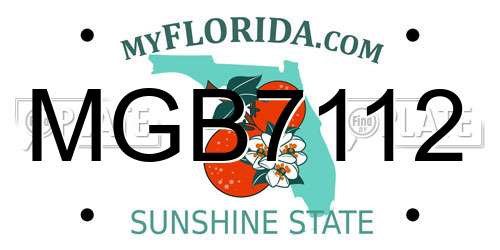 MGB7112 Florida License Plate