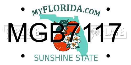 MGB7117 Florida License Plate