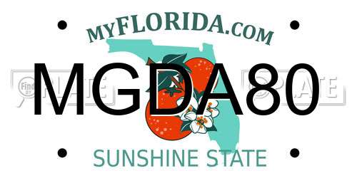 MGDA80 Florida License Plate