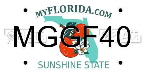 MGGF40 Florida License Plate