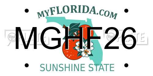 MGHF26 Florida License Plate