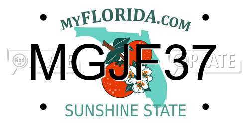 MGJF37 Florida License Plate