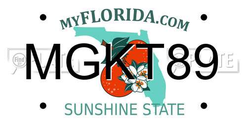 MGKT89 Florida License Plate