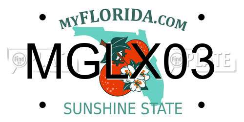 MGLX03 Florida License Plate