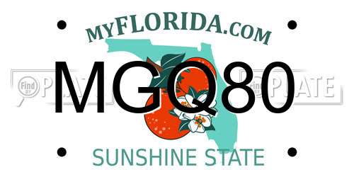 MGQ80 Florida License Plate