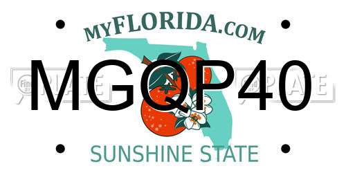 MGQP40 Florida License Plate