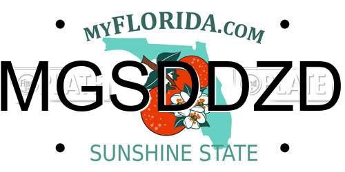 MGSDDZD Florida License Plate