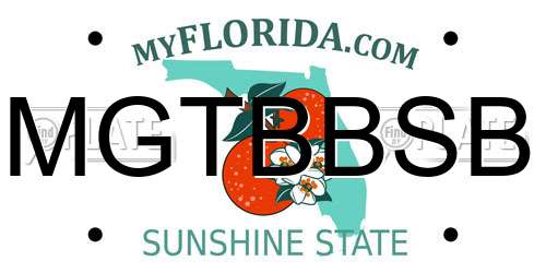 MGTBBSB Florida License Plate