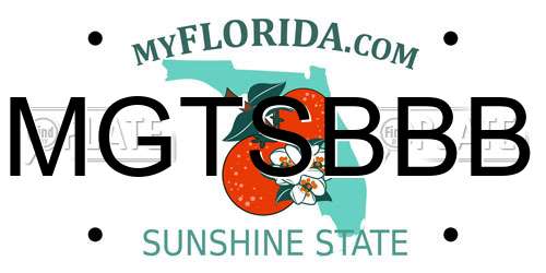 MGTSBBB Florida License Plate