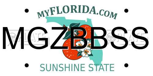 MGZBBSS Florida License Plate