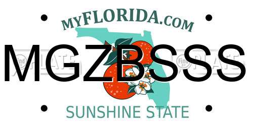 MGZBSSS Florida License Plate