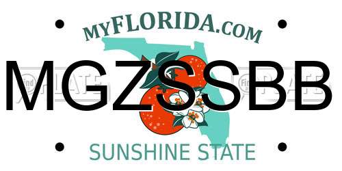 MGZSSBB Florida License Plate