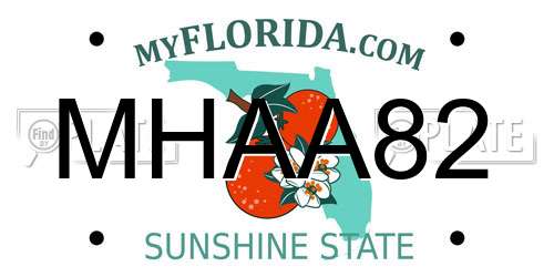MHAA82 Florida License Plate