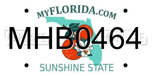 MHB0464 Florida License Plate