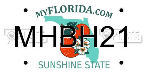 MHBH21 Florida License Plate