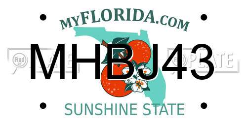 MHBJ43 Florida License Plate