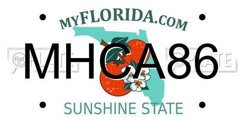 MHCA86 Florida License Plate