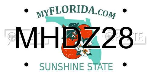 MHDZ28 Florida License Plate