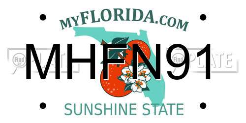MHFN91 Florida License Plate