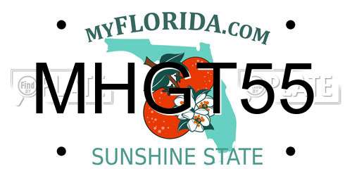 MHGT55 Florida License Plate