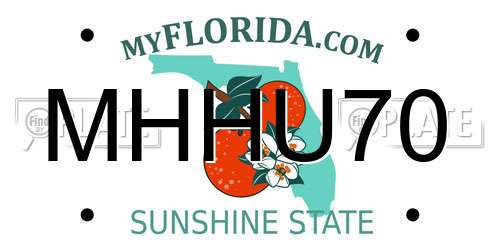 MHHU70 Florida License Plate