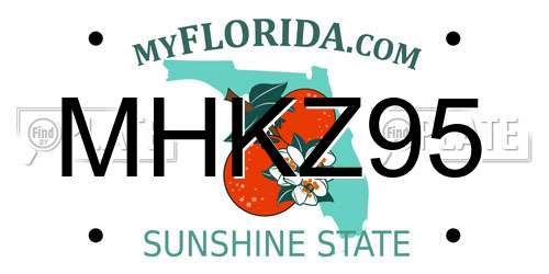 MHKZ95 Florida License Plate
