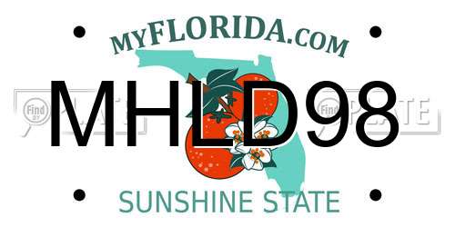 MHLD98 Florida License Plate