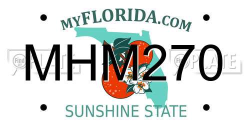 MHM270 Florida License Plate
