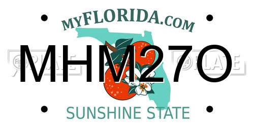MHM27O Florida License Plate