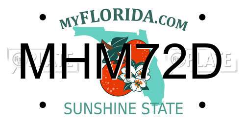 MHM72D Florida License Plate