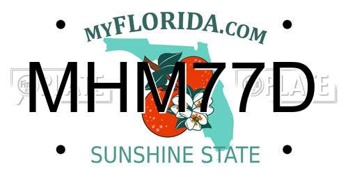 MHM77D Florida License Plate