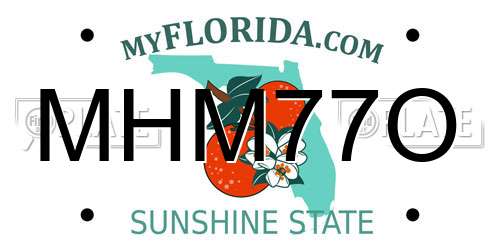 MHM77O Florida License Plate