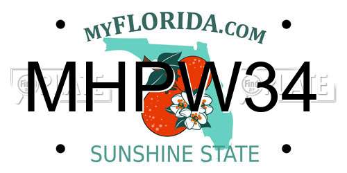 MHPW34 Florida License Plate