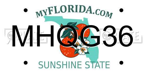 MHQG36 Florida License Plate
