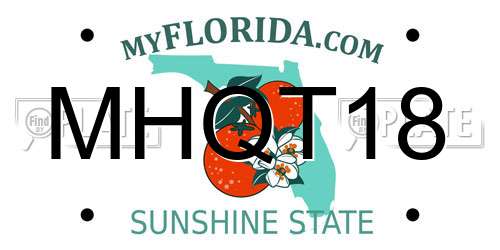 MHQT18 Florida License Plate