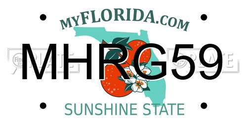 MHRG59 Florida License Plate