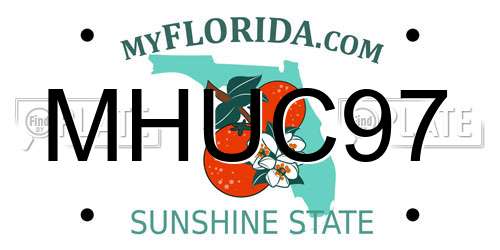MHUC97 Florida License Plate