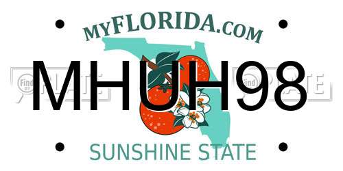 MHUH98 Florida License Plate