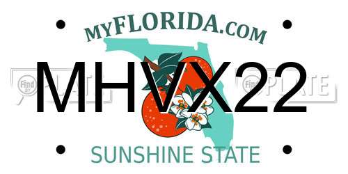 MHVX22 Florida License Plate