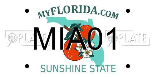 MIA01 Florida License Plate