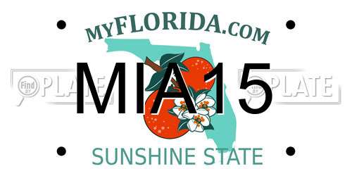 MIA15 Florida License Plate