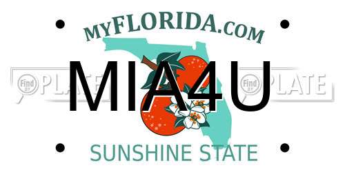 MIA4U Florida License Plate