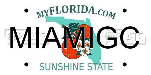 MIAMIGC Florida License Plate