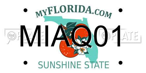 MIAQ01 Florida License Plate