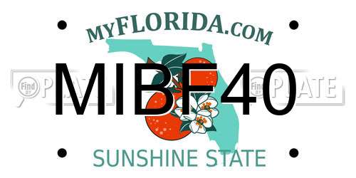 MIBF40 Florida License Plate