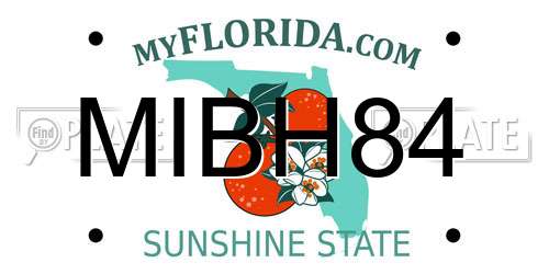 MIBH84 Florida License Plate