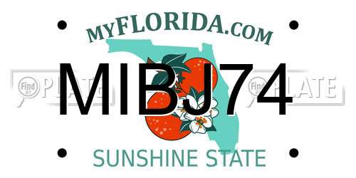 MIBJ74 Florida License Plate