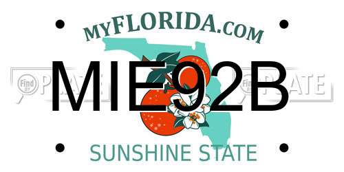MIE92B Florida License Plate